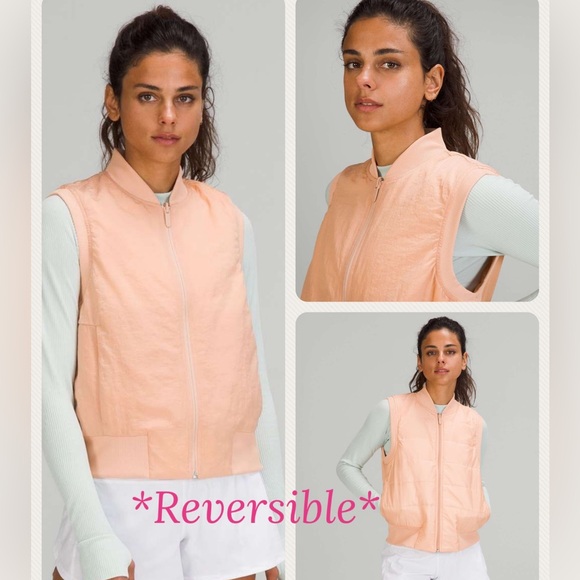 Lululemon Non-Stop Bomber Vest*Reversible in Bleached Apricot (Size 8) - Picture 1 of 12
